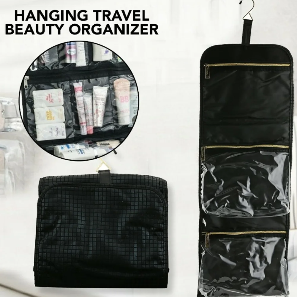 NWT Faux Leather & Nylon travel Beauty Organizer